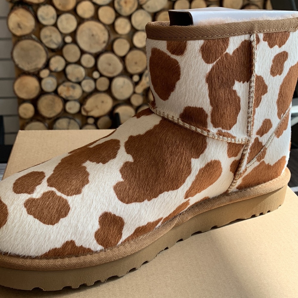 UGG classic mini cow print